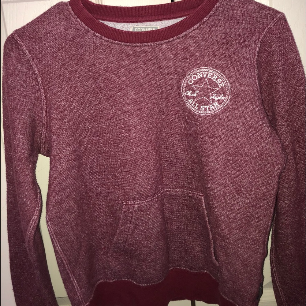 Burgundy converse sweater